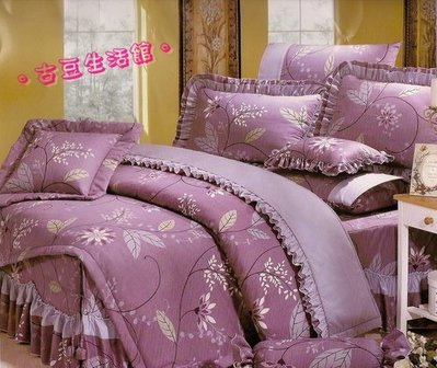 100%精梳棉_ 台灣製。特大鋪棉床罩兩用被全套五件組。6x7尺。9261