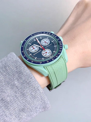 手錶配件 適配歐米茄聯名斯沃琪行星系列硅膠手錶帶弧口柔軟OMEGA SWATCH