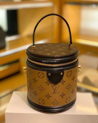【二手】Louis Vuitton LV路易威登CANNES小圓桶手提水桶包老花 M43986