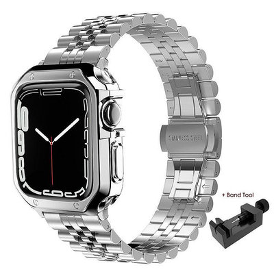 適用apple watch 9 8 7 6 5 SE蘋果手表五珠TPU電鍍鎧甲殼套裝蘋果手錶保護殼 Applewatch保護殼 智能手錶保護殼