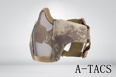 台南 武星級 CM1 武士 半罩式 A-TACS ( 護目鏡眼罩防護罩面罩面具口罩護嘴護具防彈頭套鳥嘴射擊角色扮演