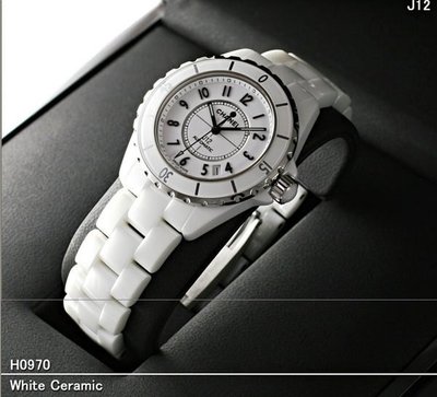 Chanel J12 H0970 Auto WHITE CERAMIC 38mm Watch自動陶瓷錶白
