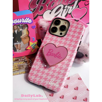 ✨預購✨ 芭比 barbie 韓國 手機殼 手機套 支架 愛心 千島格 y2k 可愛 日系 地雷系 芭比娃娃-嚴選數碼
