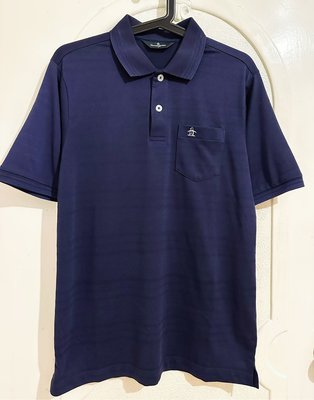 2件$4000日本製 高爾夫服飾 Munsingwear企鵝牌 專櫃男裝 春夏系列 套頭 短袖 有口袋 透氣 短袖上衣 短袖POLO衫 深紫色 L號