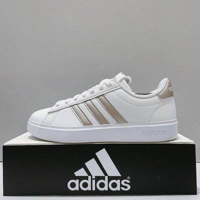 adidas GRAND COURT 2.0 女生 白色 香檳金 小白鞋 運動 休閒鞋 GW9215