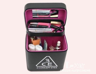 3CE化妝包大容量便攜手提雙層化妝箱防水可愛收納包