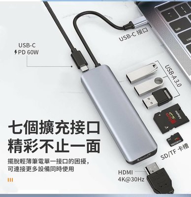 WiWU Alpha系列 USB-C HUB 七合一多功能集線器 BSMI認證 集線器 多功能集線器 耐刮 防撞 散熱佳