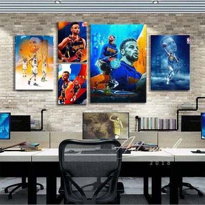 NBA 籃球明星 勇士隊 庫里 Curry海報掛畫 實木框畫 臥室掛畫 房間裝飾畫 創意生日禮物 居家客廳玄關壁畫9