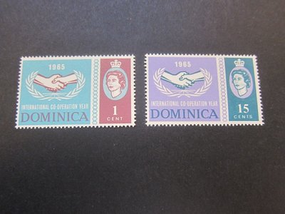 【雲品3】多米尼克Dominica 1965 Sc 187-88 Queen set MH 庫號#B501 10296