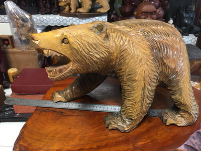 日本回流木雕熊，北海道大號木雕熊，威武霸氣，年代久遠局部有輕