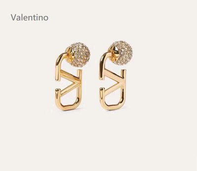 GoodStyle 歐美新款 Valentino 精緻優雅鑲珠鑽 耳環 優質選擇~特