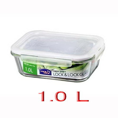 ❤Apple V.I.P❤居家生活用品☼樂扣樂扣玻璃微波烤箱兩用便當保鮮盒長方型1.0L
