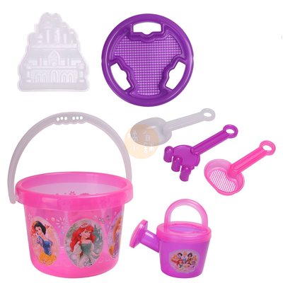 【老爹正品】日本進口 迪士尼 公主系列 公主 玩沙 玩具組 七件組 挖砂 挖沙 沙灘 洗澡 水桶 勺子 澆花 海邊