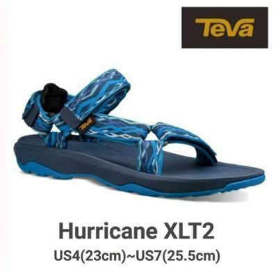 TEVA大童 Hurricane XLT2 水陸機能經典織帶涼鞋/鎖鏈藍-TV1019390YDLB