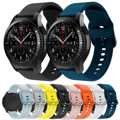SAMSUNG 三星 Gear S3 Frontier Classic 運動替換手鍊錶帶腕帶的矽膠錶帶錶帶 22mm