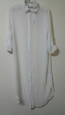 Air space 白色 長版 襯衫 夏日 薄款 有瑕疵 20171222-2