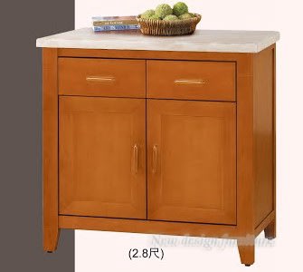 【N D Furniture】台南在地家具-柚木色半實木人造石面2.8尺餐櫃/碗盤櫃LH