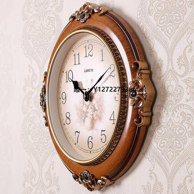 時鐘擺件新款美式鐘表靜音掛鐘客廳裝飾創意表家用歐式復古時鐘大氣墻壁鐘家居時鐘