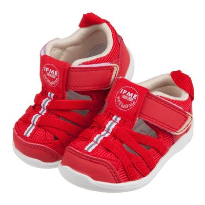 童鞋(12~15公分)日本IFME紅色和風寶寶機能水涼鞋P1B602A