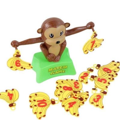小羅玩具批發-猴子天平 天秤猴子數學遊戲(香蕉款) 加減法平衡遊戲、加減法直觀教學 猴子平衡樹(707-27)