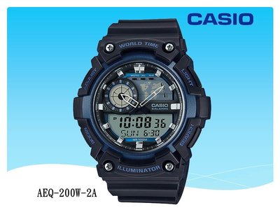 經緯度鐘錶CASIO手錶 100米防水 仿飛機儀表面板 指針電子雙顯錶 公司貨【↘1290】AEQ-200W-2A