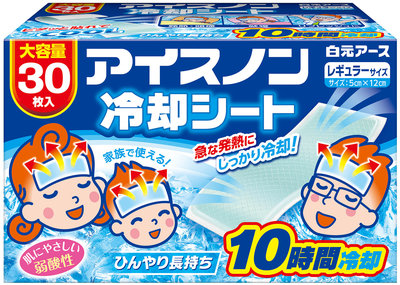 芭比日貨*~日本製 白元 冷感降溫貼片 大容量30入 預購