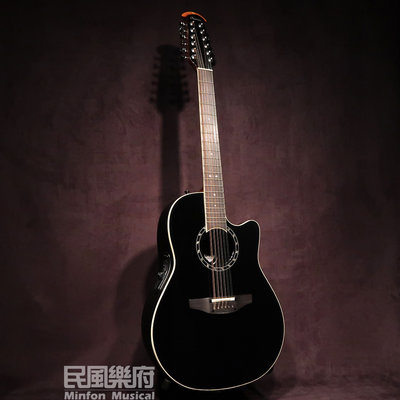 《民風樂府》特價出清 Ovation 2751AX-5 12弦圓背電木吉他 AA級雲杉 亮面黑色 全新品公司貨 附贈配件