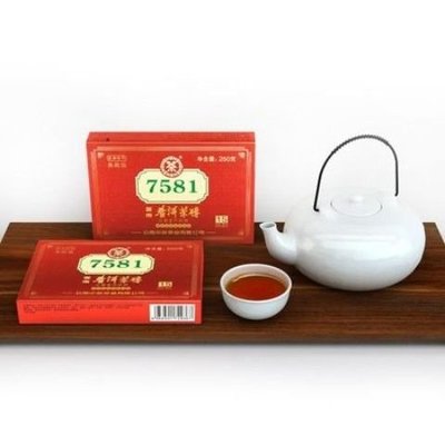 【中茶】中茶普洱茶 2021年7581普洱熟茶250g/磚 15年陳料新壓