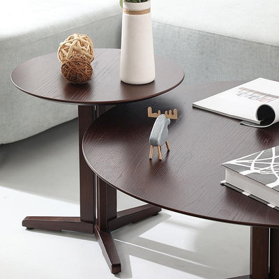 茶幾 邊桌 桌子 簡約客廳沙發茶幾衚桃色現代簡約風小邊幾橡木邊桌設計師創意傢具雅雅百貨館-