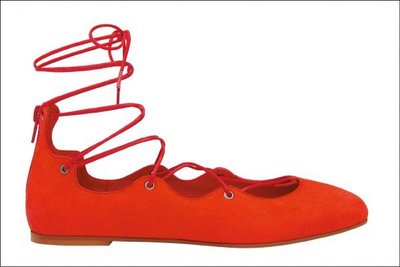 ～克莉絲丁時尚衣櫥～ Minelli 麂皮性感綁帶繞腳踝羅馬鞋