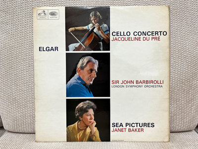 晨雨黑膠【古典】(留聲機百大), 英版, EMI, 早期黑白郵票狗, 1972版, Elgar-Cello Concerto: Du Pre