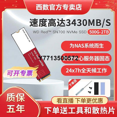 WD西部數據 紅盤SN700 500G 1T固態硬碟ssd NAS伺服器M.2硬碟nvme