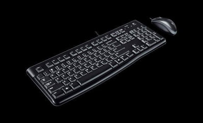 電腦零件羅技鍵盤鼠標套裝 有線鍵鼠套裝MK120筆電配件