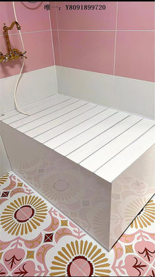 折疊置物架促銷浴缸蓋保溫防塵板泡澡置物支架水池折疊日式白色輕便室外浴池多層置物架