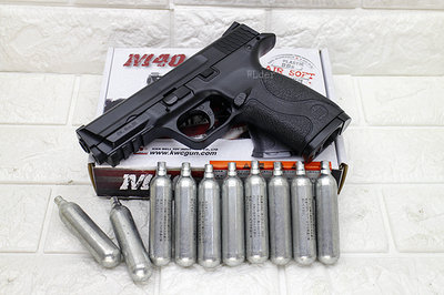 [01] KWC S&amp;W MP40 CO2槍 + CO2小鋼瓶 ( KC48 大嘴鳥手槍直壓槍BB槍玩具槍短槍
