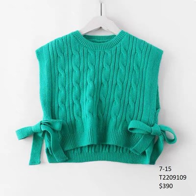 【現貨】 JC BABY 舒適綁帶針織背心 上衣(綠色) #T2209109