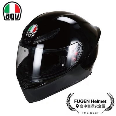 【台中富源】義大利 AGV K1 亞洲版 全罩安全帽 內襯全可拆 亮黑