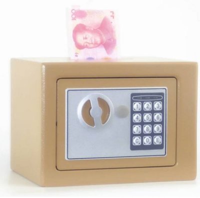頂投金色投幣17cm保險箱-收納櫃/保險櫃/密碼鎖/金庫/保險箱