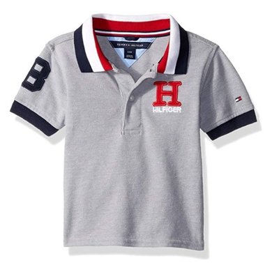 預購 美國帶回 Tommy Hilfiger 夏季 logo 淺灰 童裝 上衣 POLO衫 休閒服