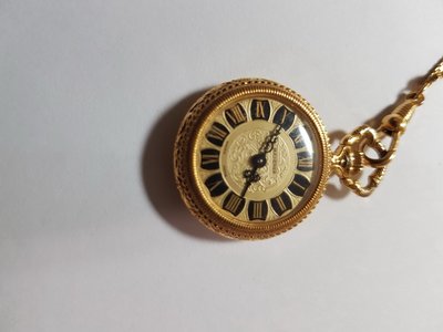 BUCHERER 寶齊萊 立體雕花手上鍊 金色懷錶
