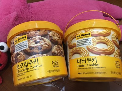愛買JAPAN❤ 【韓國no brand】桶裝餅乾400g_(奶油曲奇/巧克力豆)