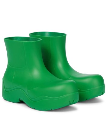 HJ國際精品館21秋冬Bottega Veneta 640045 Puddle rubber ankle boots-綠