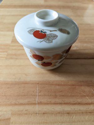 上野小兔*日本柿子描金茶碗蒸蓋杯 湯盅