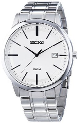 【 幸福媽咪 】SEIKO 日本 精工 全新原廠正品 白面日期 鋼帶男錶 SGEH07P1