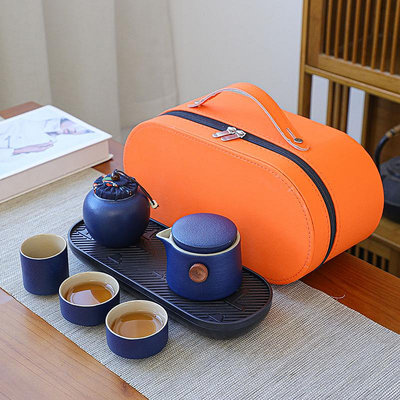 茶具黑陶快客杯便携旅行茶具套装一壶三杯整套功夫茶具新中式商务礼品