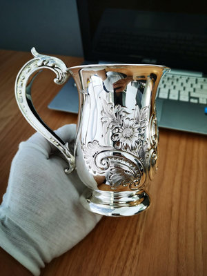 純銀英國古董銀器925銀馬g杯水杯茶杯酒杯主人杯1903