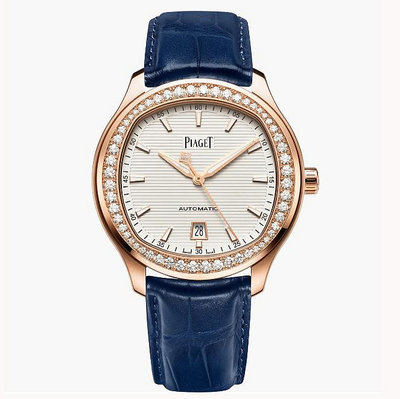 預購 伯爵錶 Piaget Polo系列 Piaget Polo Date腕錶 G0A44010 42mm 鱷魚皮錶帶 18K玫瑰金 白色面盤 鑽石 男錶 女錶
