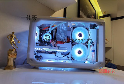 電腦機殼 玩嘉碩果mini機殼海景房M-ATX電競水冷鋼化玻璃側透臺式機開放白