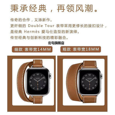 【熱賣下殺價】新品 愛馬仕同款真皮錶帶 細版雙圈錶帶 Apple watch錶帶 3 4 5 6 SE代 38/40/4