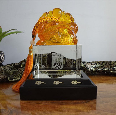 紀念品定制玉璽龍琉璃水晶擺件送領導客戶老師的禮物商務禮品